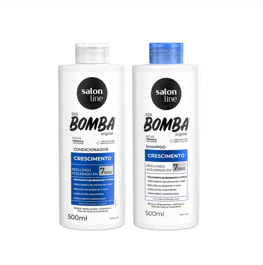 Kit Shampoo e Condicionador SOS Bomba Original 500ml Salon Line