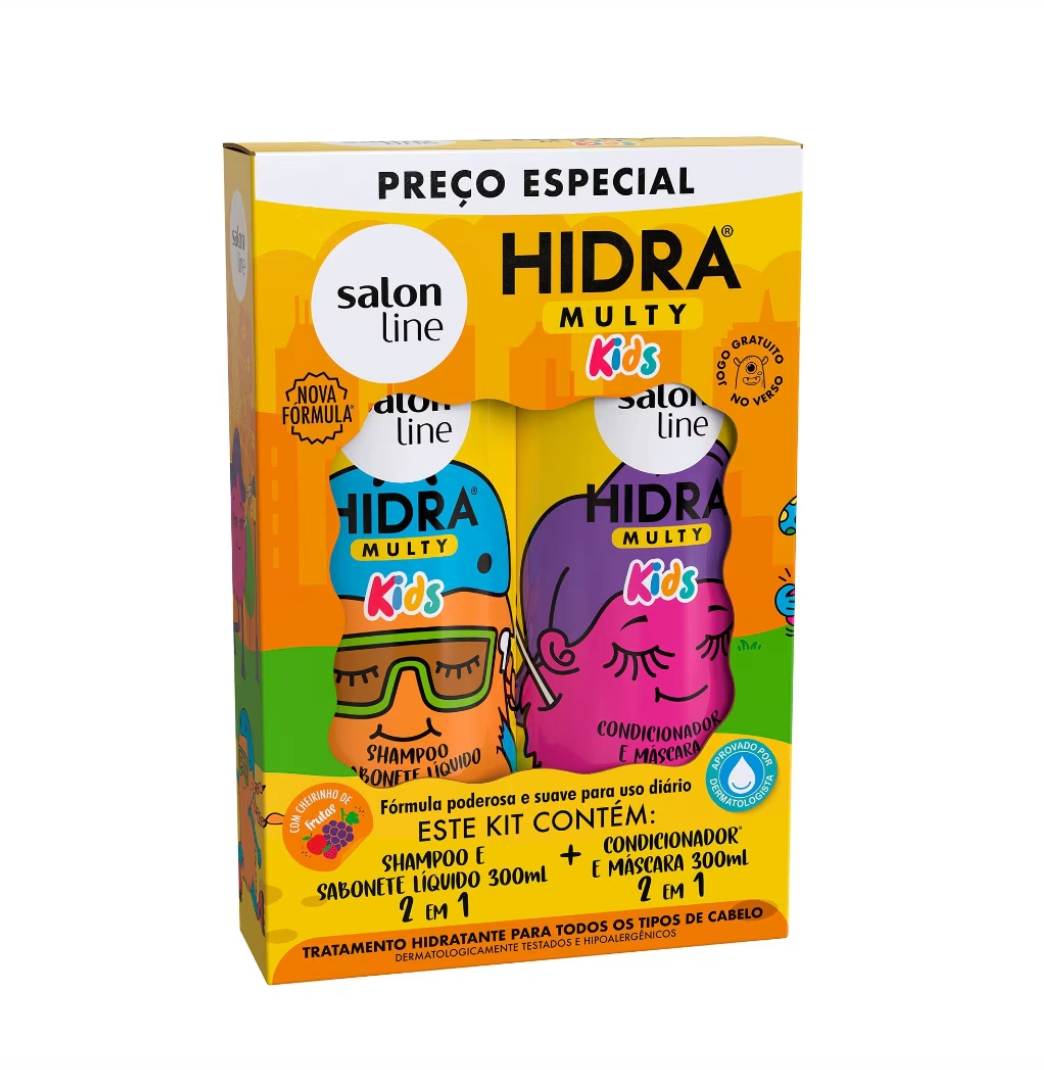 Kit Shampoo + Condicionador Hidra Multy Kids Salon Line 300ml