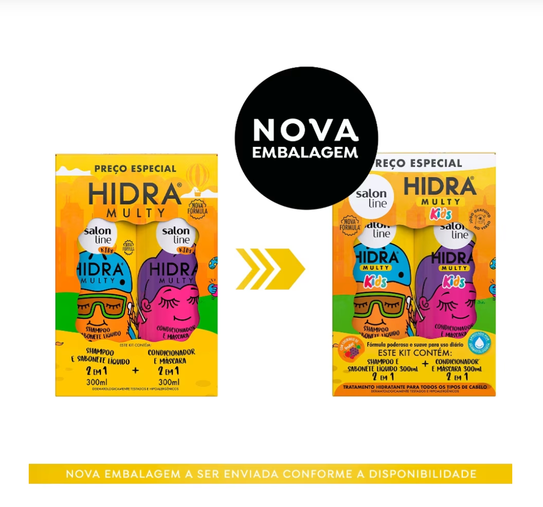 Kit Shampoo + Condicionador Hidra Multy Kids Salon Line 300ml