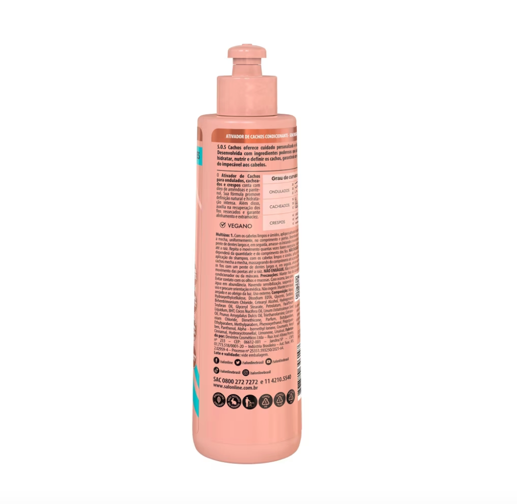 Ativador de Cachos SOS Cachos + Leves Óleo de Amêndoas Salon Line 300ml