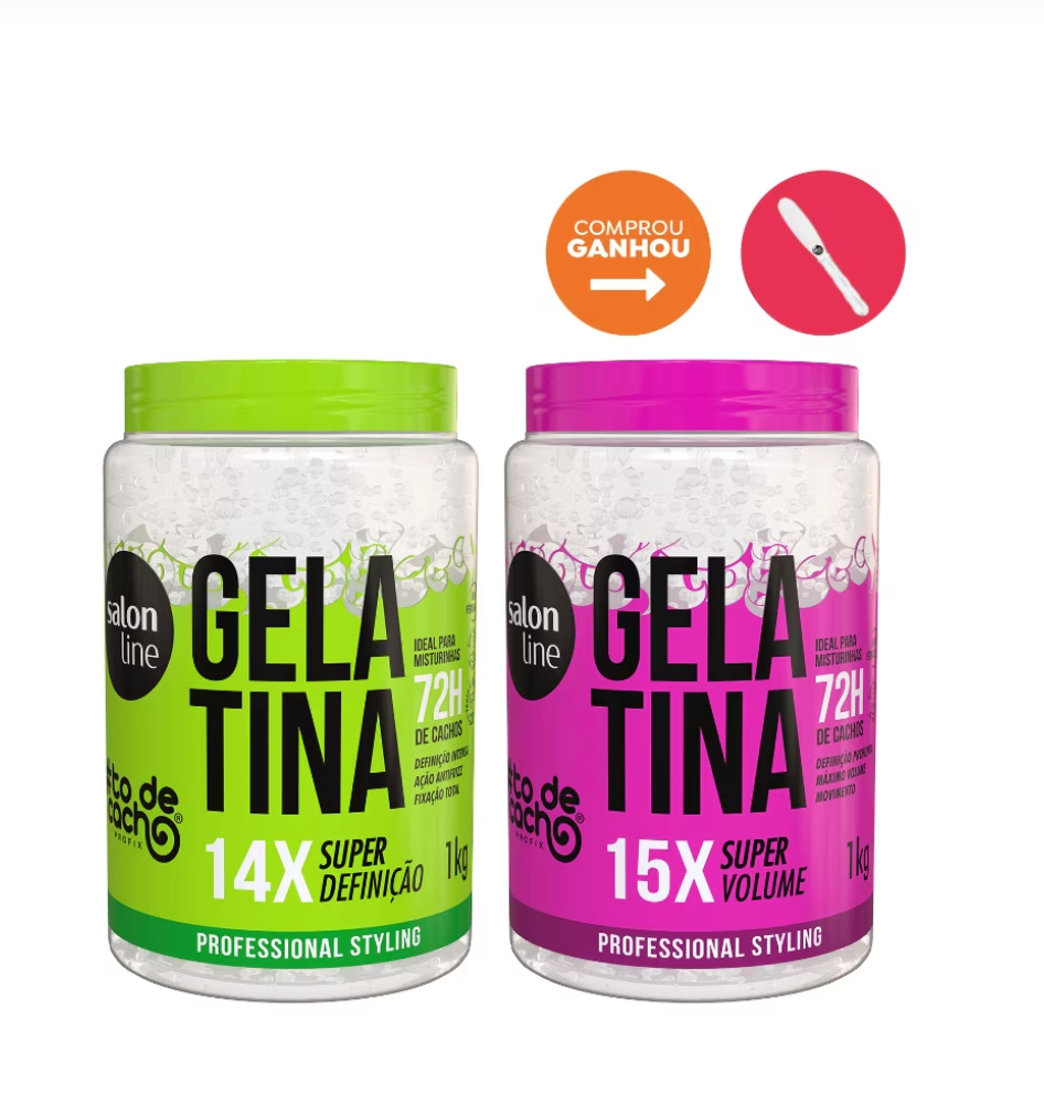 Kit Gelatina em dobro #todecacho Volume e Definição 1kg